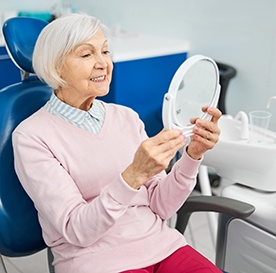 Woman smiling at the dentist