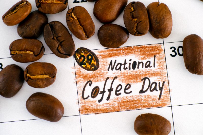 A calendar marking National Coffee Day